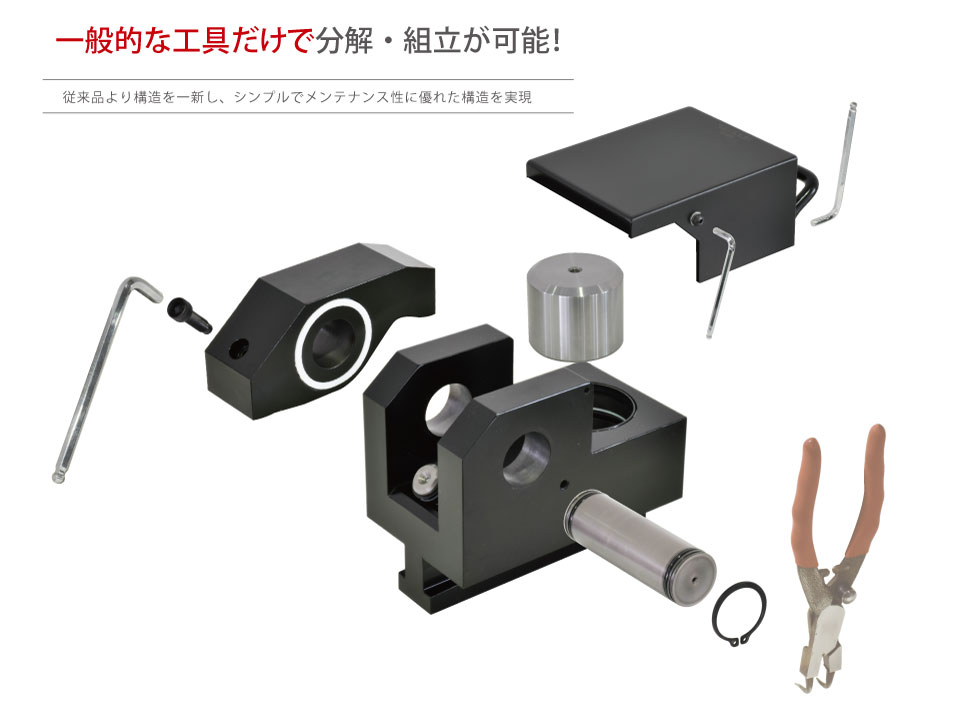 一般的な工具だけで分解・組立が可能!