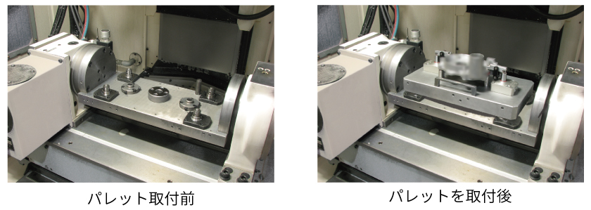 パレット取付前・取り付け後