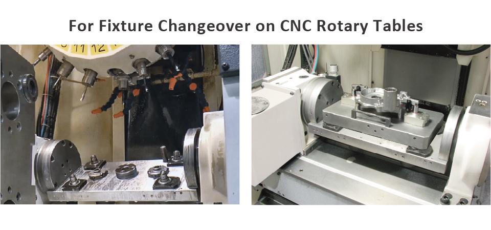 For Fixture Changeover on CNC Rotary Tables