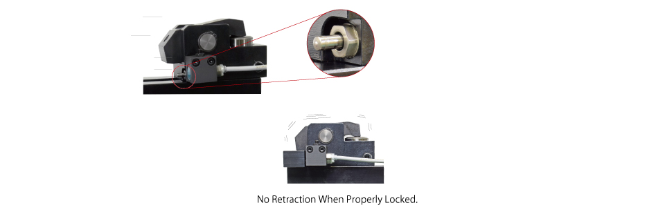 After installation of auto clamps with incomplete clamp detection, the push cylinder retracts the clamp to verify a locking error.